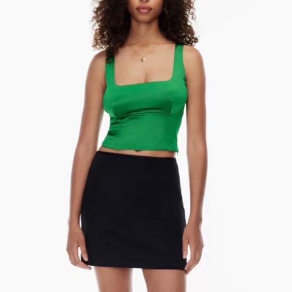 Aritzia Tops - Aritzia Wilfred Shine Bustier Gloss Kelly Green Corset Tank Top Size M